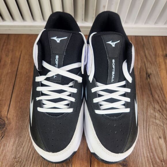 Mizuno 9-Spike Swift Womens Size 5 Black White Metal Softball Cleats 320554.9000 - Picture 9 of 11